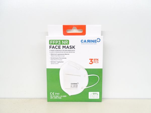 CARINE FFP3 Maske- NR CRM-P3 CE zertifiziert - 3St./Box, einzeln verpackt