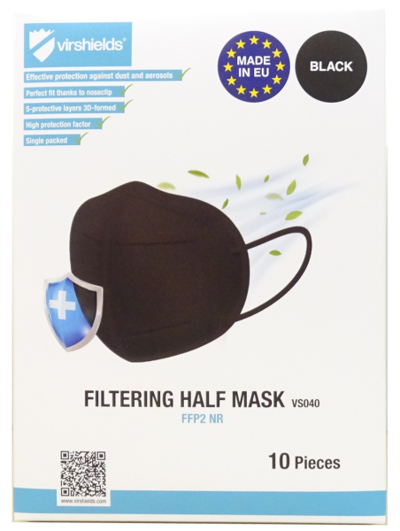 Virshields Atemschutzmaske FFP2 - schwarz - VE=10 Stück